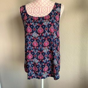 Paisley shell with crossover fly-away back